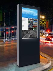 Werbemonolith mit Display und Fundament in Weiterstadt